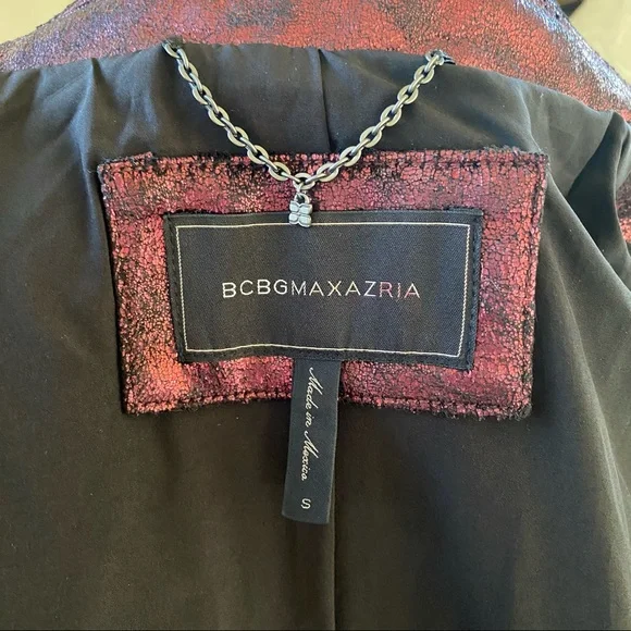 BCBGMaxAzria Foil Moto Jacket